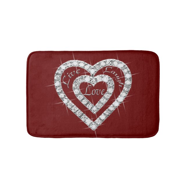 Tapis De Bain Live Lauder Love Diamond Hearts Bath Mat (Devant)
