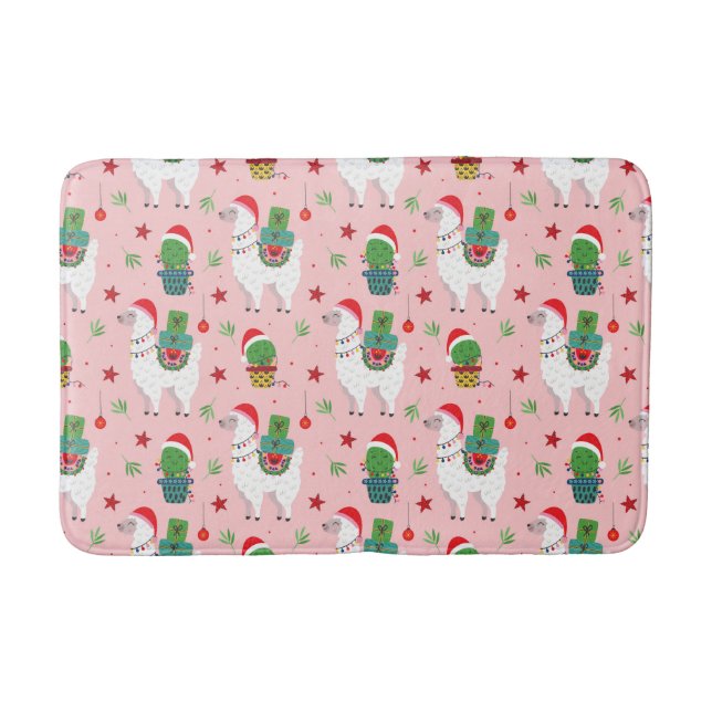 Tapis De Bain Llamas et cactus Motif de Noël (Devant)