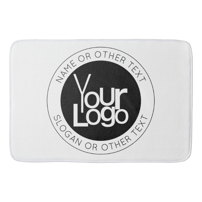 Tapis De Bain Logo d'entreprise et texte moderne simple modifiab (Devant)