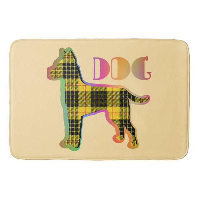 Tapis De Bain Logo DOG Jaune Plaid (Devant)