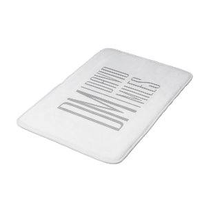 Tapis De Bain Logo Stylish Minimal & Modern Grey Initiales & Nom