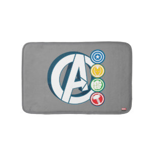 Tapis De Bain Logos de personnages d'Avengers