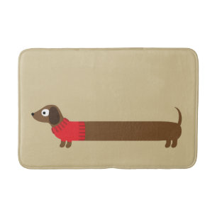 Tapis De Bain Longue illustration mignonne de teckel