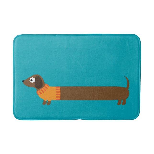 Tapis De Bain Longue illustration mignonne de teckel (Devant)