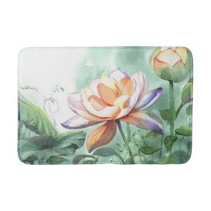 Tapis De Bain Lotus Aquarelle