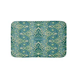 Tapis De Bain Lotus Ikat Motif - Le Lotus Blanc