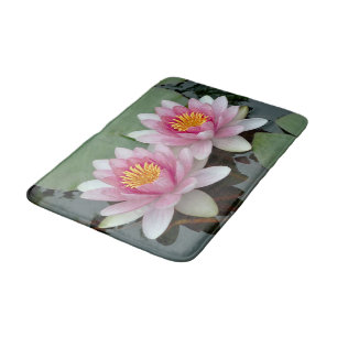 Tapis de bain Lotus Nénuphar flottant rose