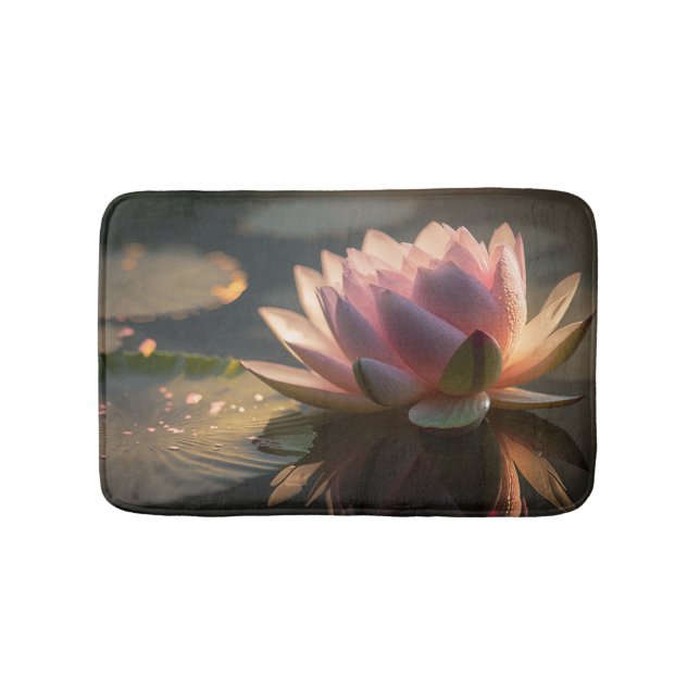 Tapis De Bain Lotus rose dans le chauve-souris léger le matin (Devant)