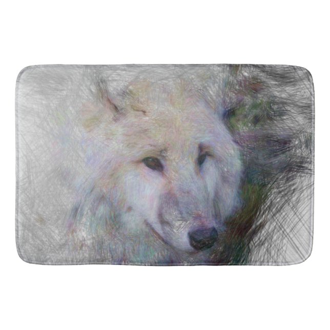 Tapis De Bain loup animal artistique (Devant)