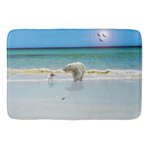 Tapis De Bain L'Ours Polaire Rencontre Jack Russell, Mousse Mémo