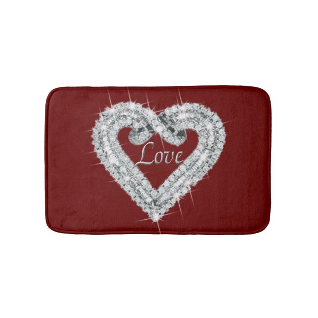 Tapis De Bain Love Diamond Heart Bath Mat (Devant)