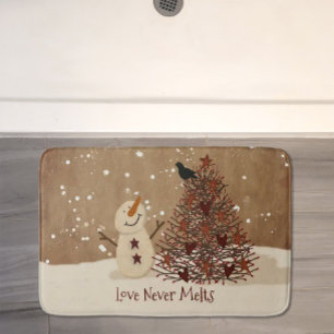 Tapis De Bain Love Never Melts Snowman Bath Mat