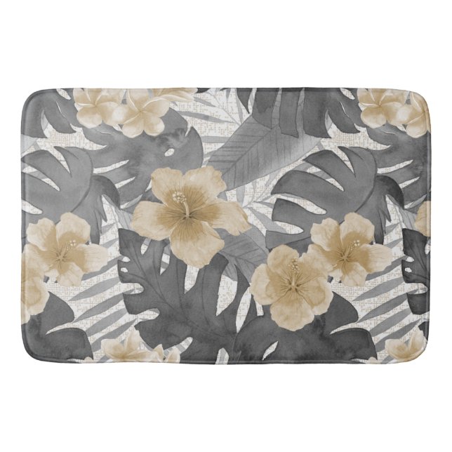 Tapis De Bain Luana Aquarelle Tropical Neutral Floral (Devant)