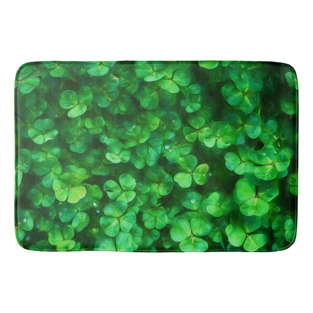 Tapis De Bain Lucky Celtic Irish Green Shamrocks (Devant)