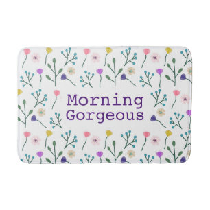 Tapis De Bain Lumière moderne motif floral blanc matin magnifiqu