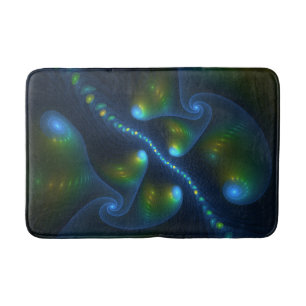 Tapis De Bain Lumières de fantaisie Abstrait Bleu Vert Jaune Fra