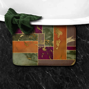 Tapis De Bain Luxe d'automne   Joyau d'or géométrique Marbre de 