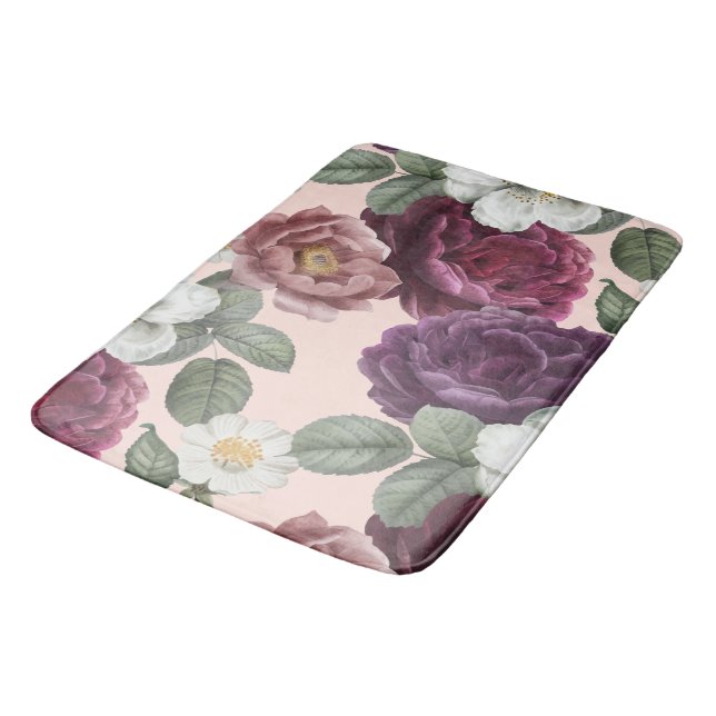 Tapis De Bain Luxe élégant Florals Rose violet (Angle)