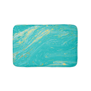 Tapis De Bain Luxe royal élégant Marble Gold Blue