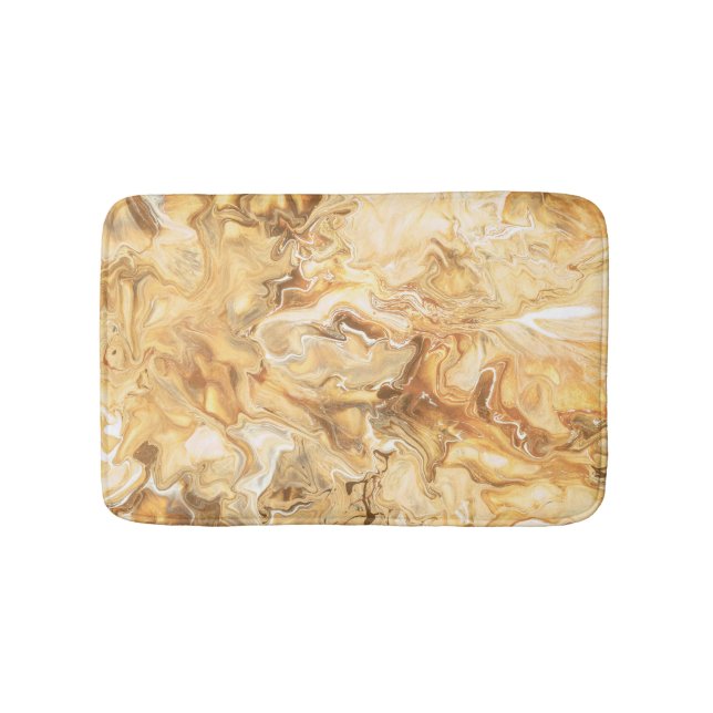 Tapis De Bain Luxueux Aquarelle Brown-Or (Devant)