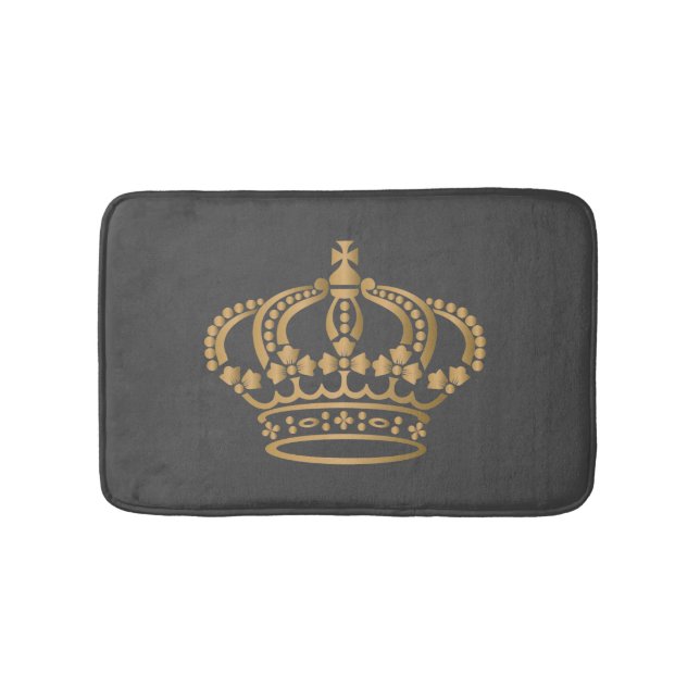 Tapis De Bain Luxueux Gold Crown Dark Grey (Devant)