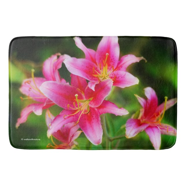 Tapis De Bain Lys de flamme olympique rose chaud (Devant)