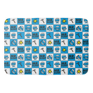 Tapis De Bain M. Bump Mosaïque En Motif Bleu