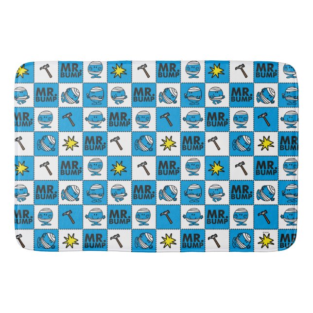 Tapis De Bain M. Bump | Mosaïque En Motif Bleu (Devant)