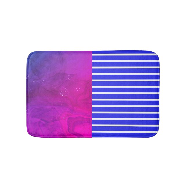 Tapis De Bain Magenta Blue moderne (Devant)
