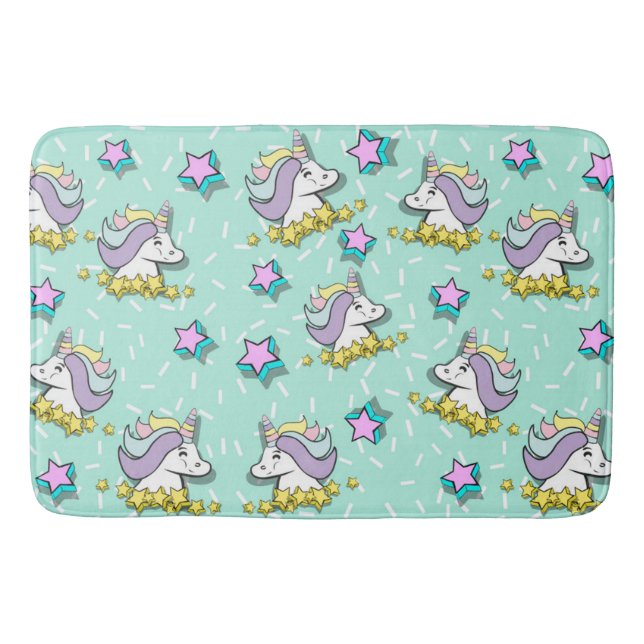 Tapis De Bain Magical Happy Unicorn Et Étoiles (Devant)
