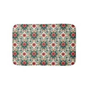 Tapis De Bain Magie des fleurs boho - dans des nuances de vert e