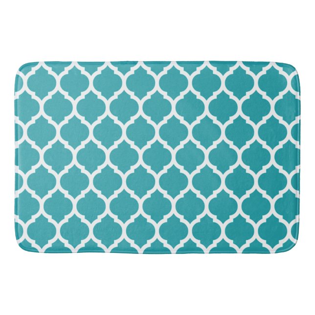 Tapis De Bain Magnifique motif marocain à quatre feuilles en ble (Devant)