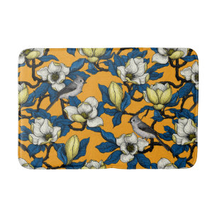 Tapis De Bain Magnolia en floraison et oiseau de tireur 3