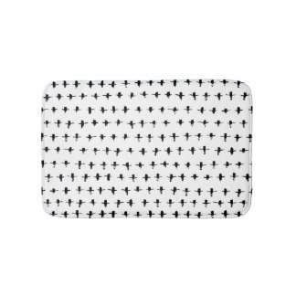 Tapis De Bain Main de croix noires dessinée géométrique