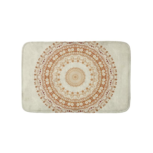 Tapis De Bain Mandala Desire en mat de bain jaune or (Devant)