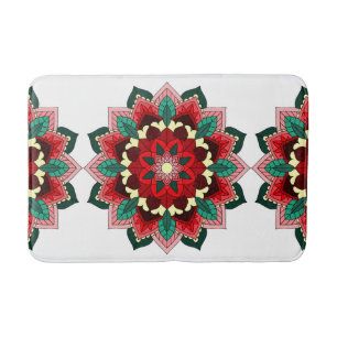 Tapis De Bain Mandala Motif 02 en rouge
