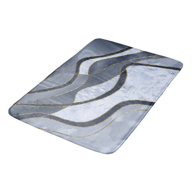 Tapis De Bain Marble Agate Gold Glam 8 - landscape (Angle)