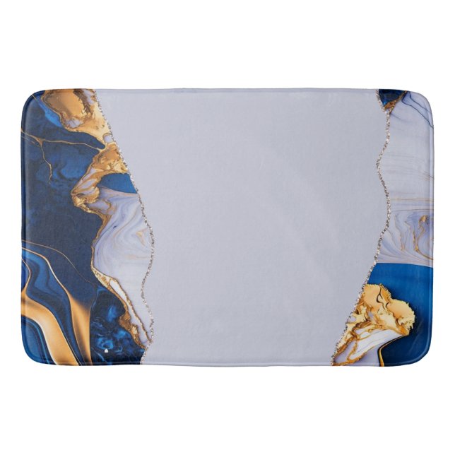 Tapis De Bain Marbre bleu turquoise Aqua Turquoise (Devant)