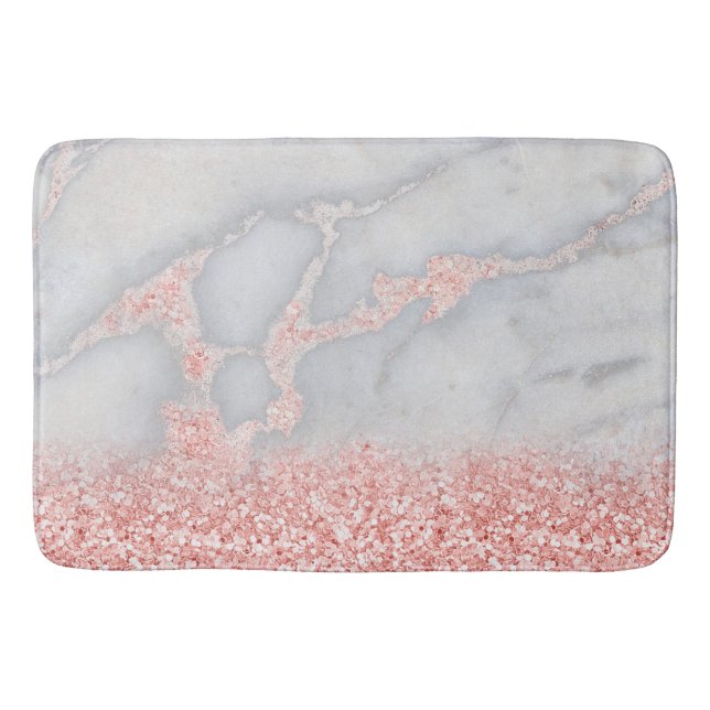 Tapis De Bain Marbre bohème rose brillant (Devant)