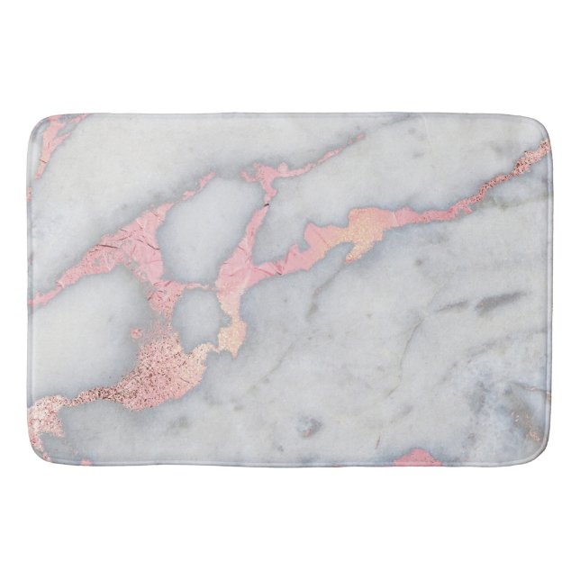 Tapis De Bain Marbre de Parties scintillant Mermaid Rosegold (Devant)