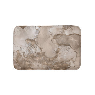 Tapis De Bain Marbre de Taupe et or abstrait
