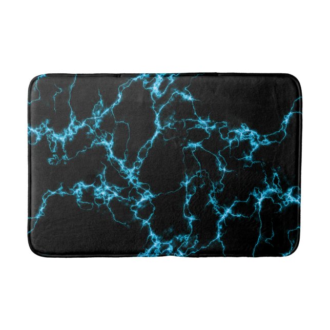 Tapis De Bain Marbre élégant 10 - Bleu et Noir (Devant)