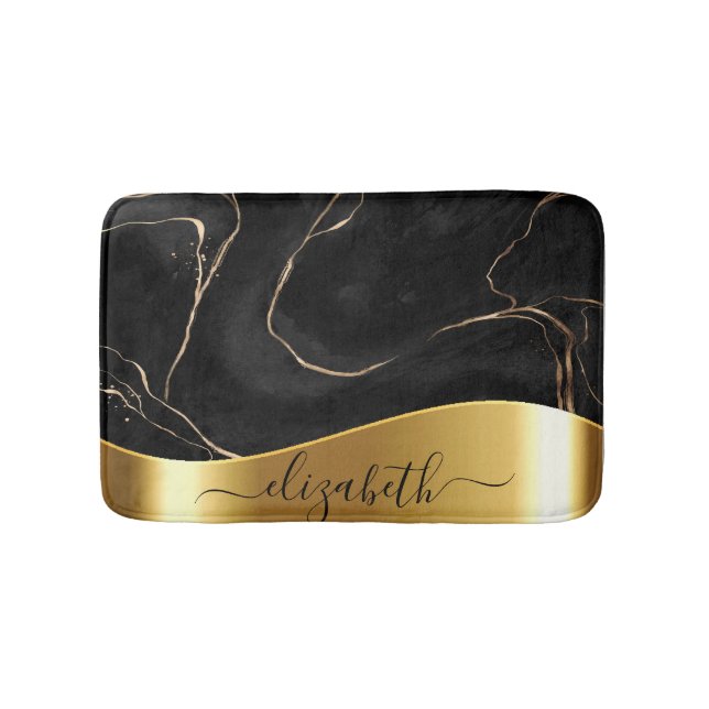 Tapis De Bain Marbre noir Golden Fera (Devant)