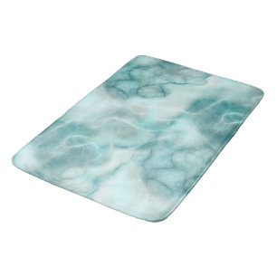 Tapis De Bain Marbre turquoise et gris abstrait