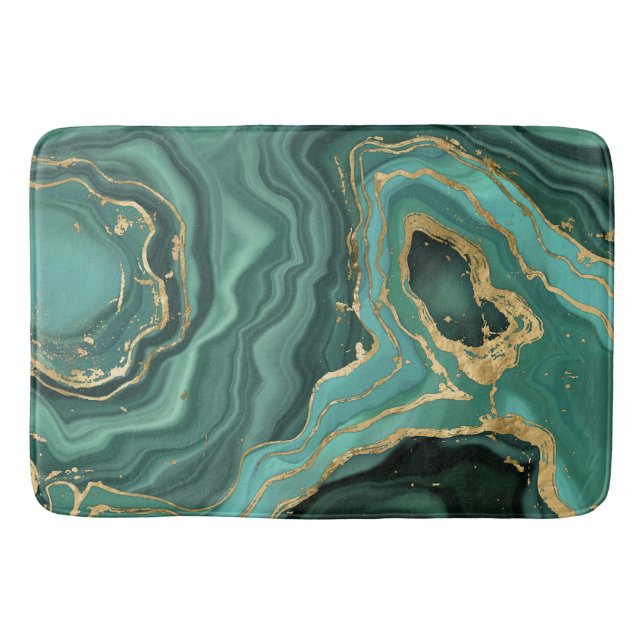 Tapis De Bain Marbre vert viridien et Abstrait or (Devant)