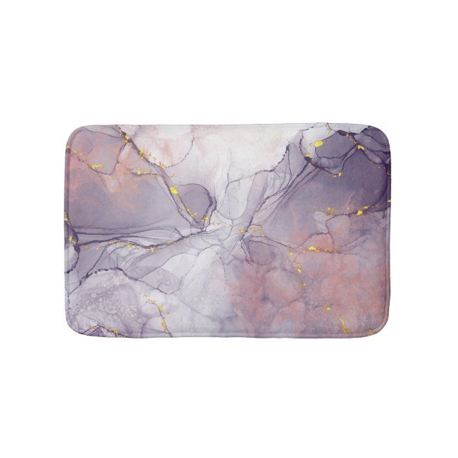 Tapis De Bain Marbre violet et or (Devant)