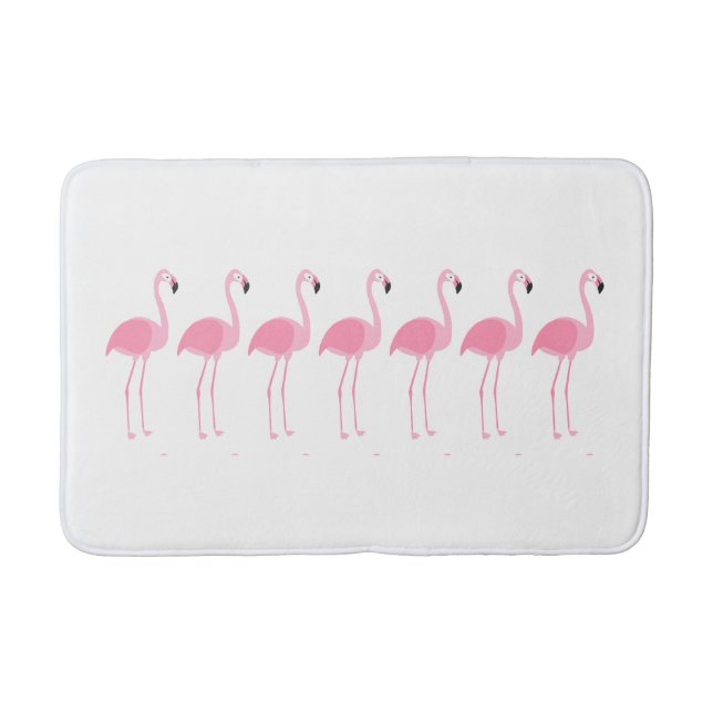 Tapis De Bain Marche tropicale Flamants roses roses (Devant)