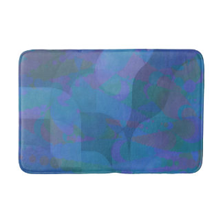 Tapis De Bain Marées d'azur - Géométrie Abstraite océanique
