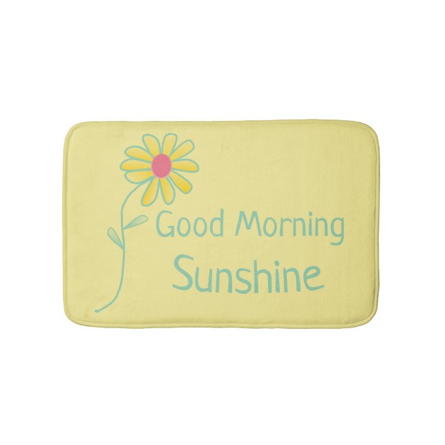 Tapis De Bain Marguerite jaune et verte "de soleil bonjour" (Devant)