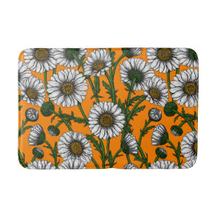 Tapis De Bain Marguerites sur orange